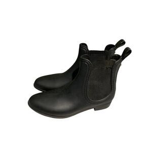 Catherine Malandrino Waterproof Chelsea Flat Ankle Rain Boot Black Size 9.5/40